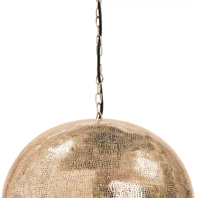 Pierced Metal Sphere Pendant Natural Brass