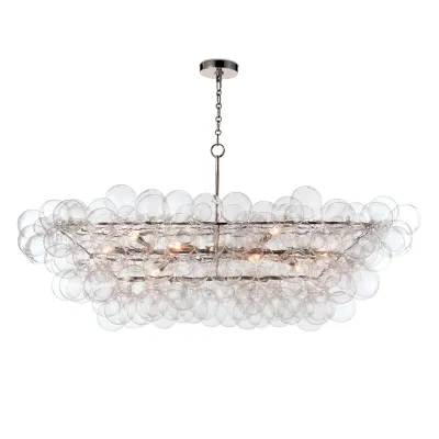 Bubbles Chandelier Linear Clear Polished Nickel