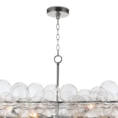 Bubbles Chandelier Linear Clear Polished Nickel