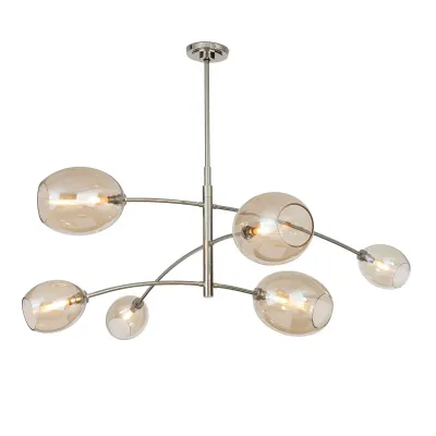 Artemis Chandelier (Polished Nickel with Champagne Glass)