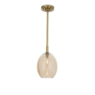 Artemis Pendant Single (Natural Brass with Champagne Glass)