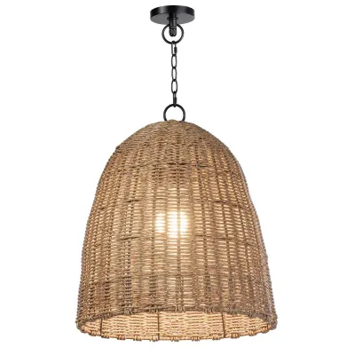 Coastal Living Beehive Outdoor Pendant Small, Weathered Natural