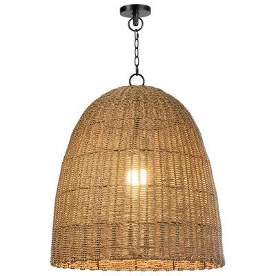 Coastal Living Beehive Outdoor Pendant Large, Weathered Natural