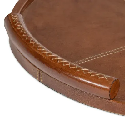 Forte Leather Tray Round (Cognac)