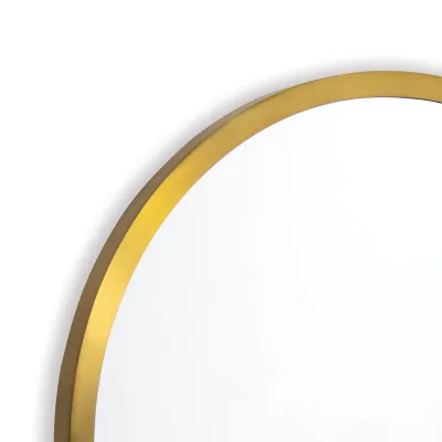 Doris Round Mirror Natural Brass