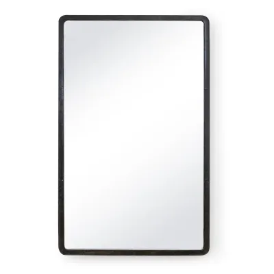 Knox Leather Rectangle Mirror Black