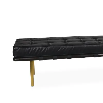 Tufted Gallery Bench (Modern Black)