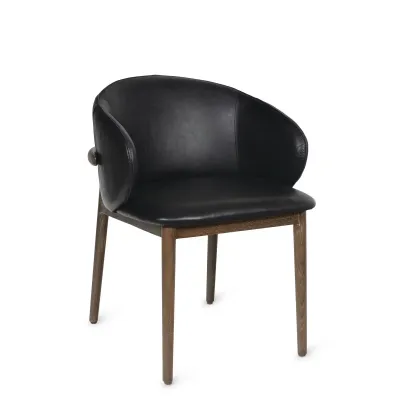 Ethan Leather Dining Chair (Black)