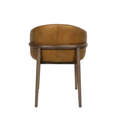 Ethan Leather Dining Chair (Brown)