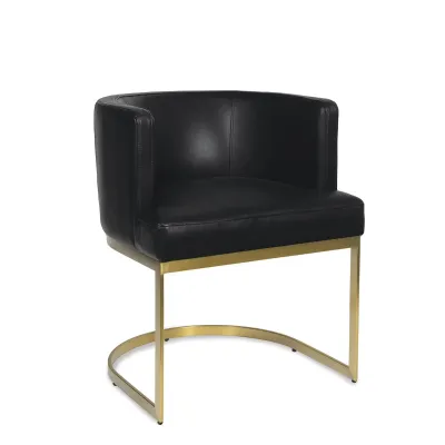 Owen Leather Dining Chair (Modern Black)