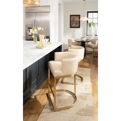 Owen Leather Counter Stool (Cappuccino)