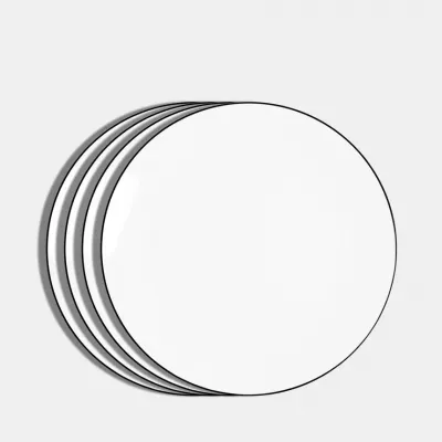 Line Matte Black Coupe Side Plate (24cm) Set of 4