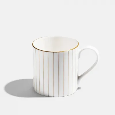 Pinstripe Gold Bone China Large Mug 11.8 oz