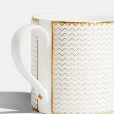 ZigZag Gold Bone China Large Mug 11.8 oz