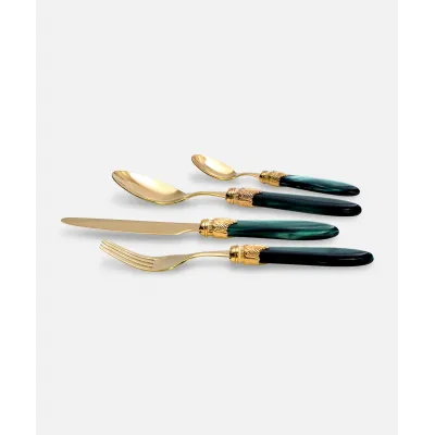Laura Oro Green Flatware (Special Order)