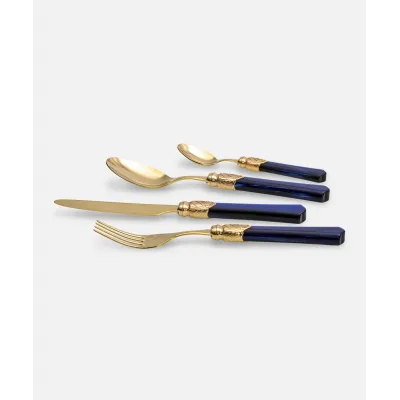 Vittoria Oro Blue Flatware (Special Order)