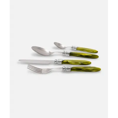 Laura Argento Olive Green Flatware (Special Order)