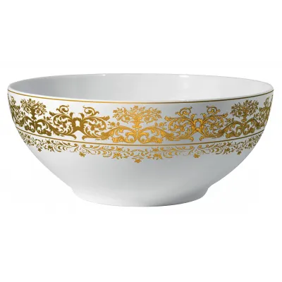 Chelsea Or/Gold White Salad Bowl Diam 9.8 in