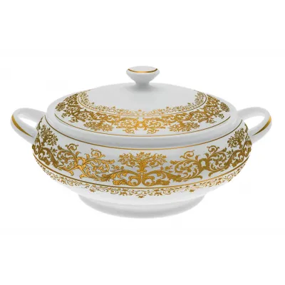 Chelsea Or/Gold White Soup Tureen Diam 9.8 in