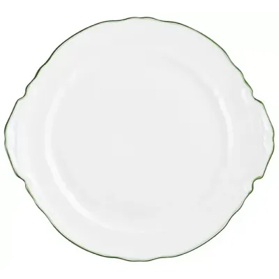 Touraine Double Filet Green Cake Dish With Handles Diam 9.8 in