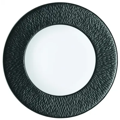 Mineral Irise Black Dessert Coupe Plate Flat Diam 8.7 in