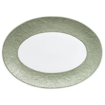 Italian Renaissance Irise Celadon  Oval Platter Celadon