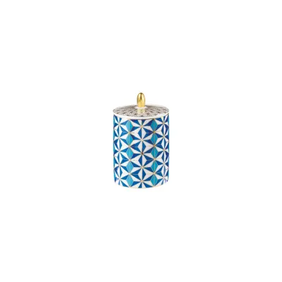 Mosaic Medina Blue Candle 3 1/4 inch h 4 inch