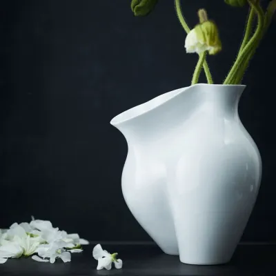 La Chute White Vase 10 1/4 in (Special Order)