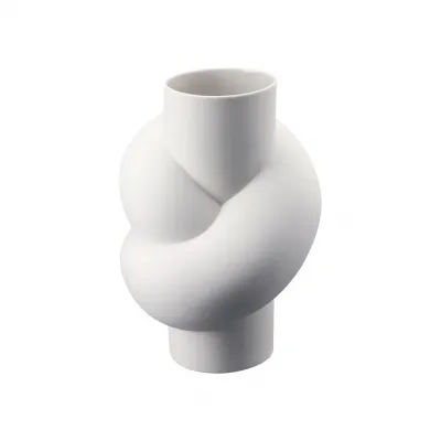 Node Vase White 9 3/4 in