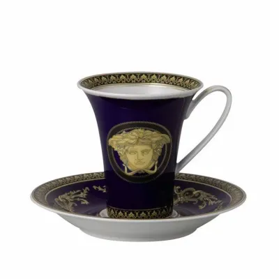 Medusa Blue Coffee Cup & Saucer 6 in 6 oz