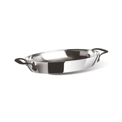 Home Chef Steel Casserole Pot Oval 35,0 cm x 23,0 cm h 5,0 cm 2,300 l