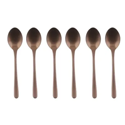 Cake & Coffee 6 Pcs Mocha Spoon, Taste Vintage Pvd Copper