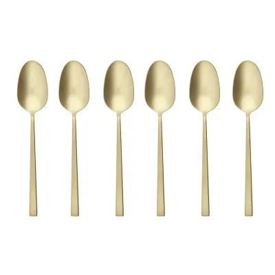 Cake & Coffee Gift Box, 6 Mocha Spoons, Rock Antico Pvd Champagne