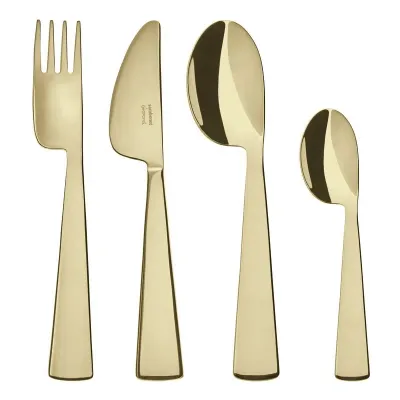 Gio Ponti Conca Set 4 Pcs Children's Flatware Pvd Champagne