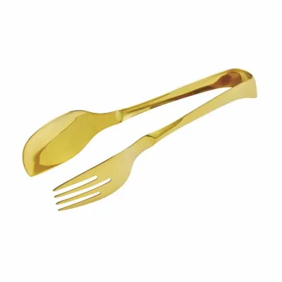 Living Serving Tongs 10 1/4 Pvd Gold