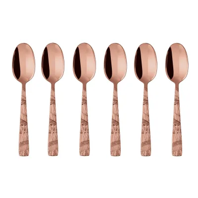 Jungle Mirror PVD Copper Espresso Spoon Set of 6
