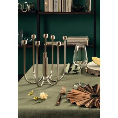 Kyma Candelabra 7 Candles Round 9 7/8 Pvd Rum