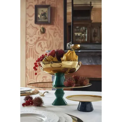 Madame Footed Cup 4 1/4 In 8 In H Pvd Gold/Green Resin