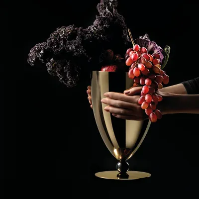 Penelope Wine Cooler 7 in Silverplated Gold Black