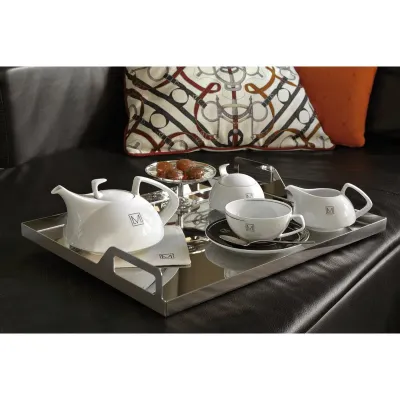 Gio Ponti Rectangular Tray W/Handles 15 3/4X11 3/4 18/10 Stainless Steel