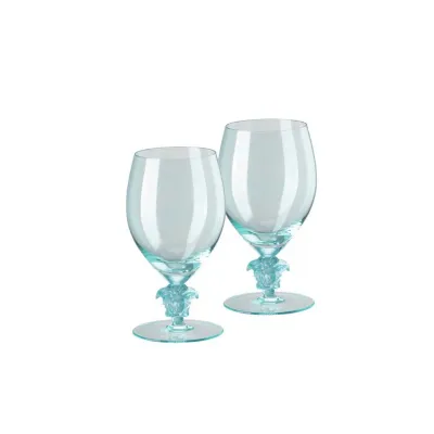Medusa Lumiere 2/Short Stem - Teal Red Wine Set of Two 6 1/2 in, 16 oz