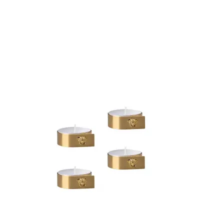 Medusa Set Of 4 Tea Lights Gold