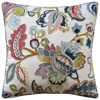 Orford Embroidery Red Blue 22 x 22 in Pillow