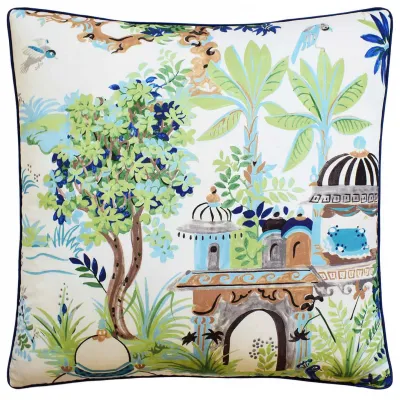 Mystic Garden Blue Green 22 x 22 in Pillow