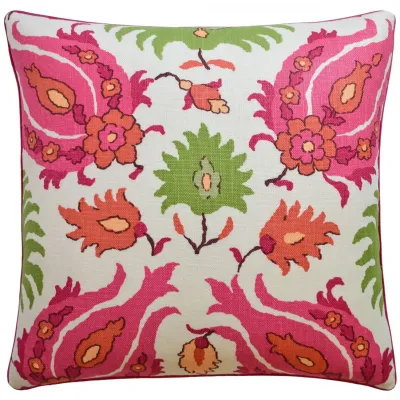 Kashmiri Pink Green 22 x 22 in Pillow