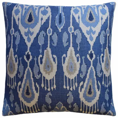 Ikat Bokhara Blue 22 x 22 in Pillow
