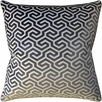 Ming Fret Velvet Taupe Pillow