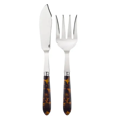 Faux Tortoise 2-Pc Fish Serving Set 11" (Knife, Fork)