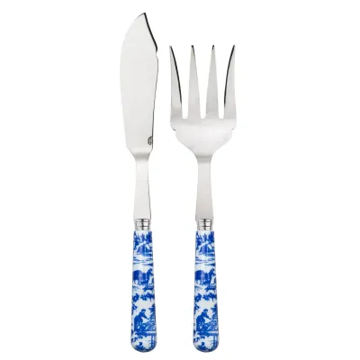 Toile De Jouy Blue 2-Pc Fish Serving Set 11" (Knife, Fork)