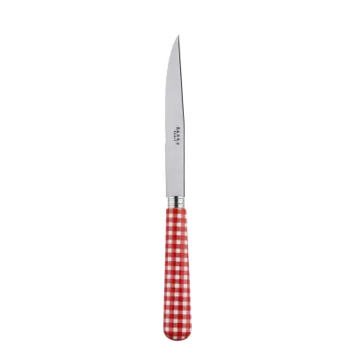 Gingham Red Steak Knife 9"